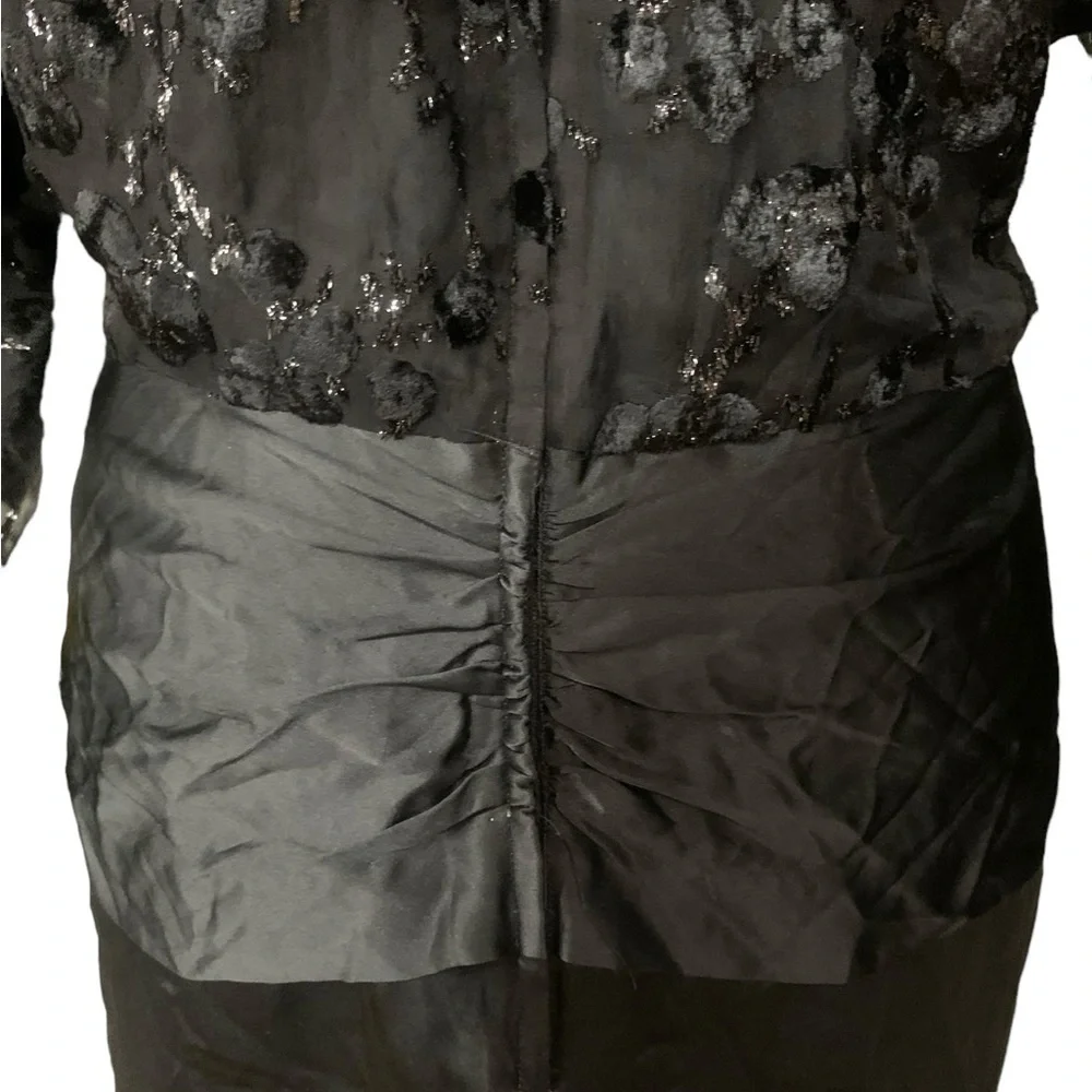 Vintage Saint Romei Black 100% pure Silk NWT  dress size 12 - Picture 7 of 9